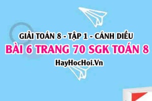 Giải bài 6 trang 70 Toán 8 Tập 1 SGK Cánh Diều